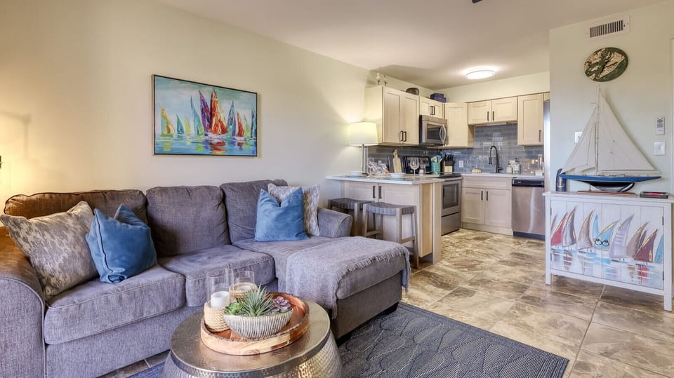Cozy Coastal Lounge with a View