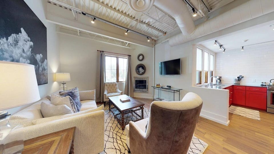 High loft-style ceilings