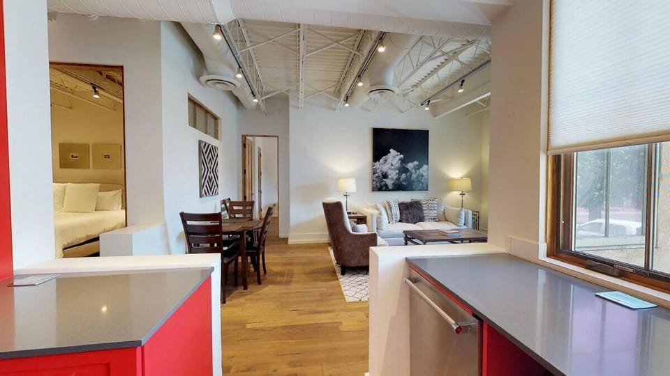 Open kitchen to living layout