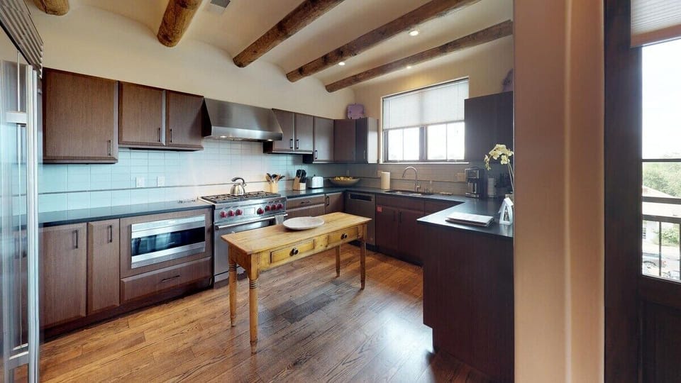 Spacious kitchen with chef-grade appliances
