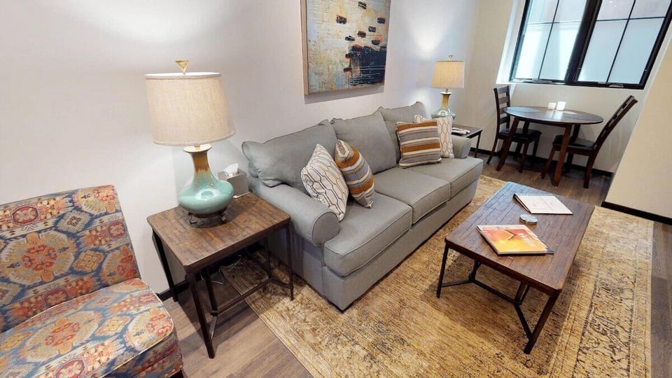 Comfortable living room with seating for three
