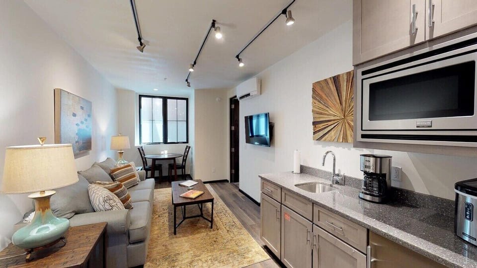 Separate living room with kitchenette
