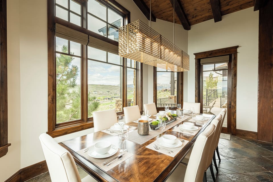 Covered deck access from the dining area