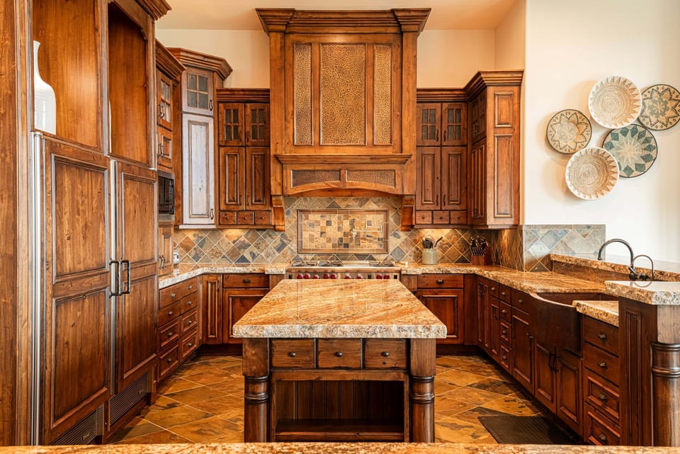 High-end appliances including SubZero refrigerator / freezer