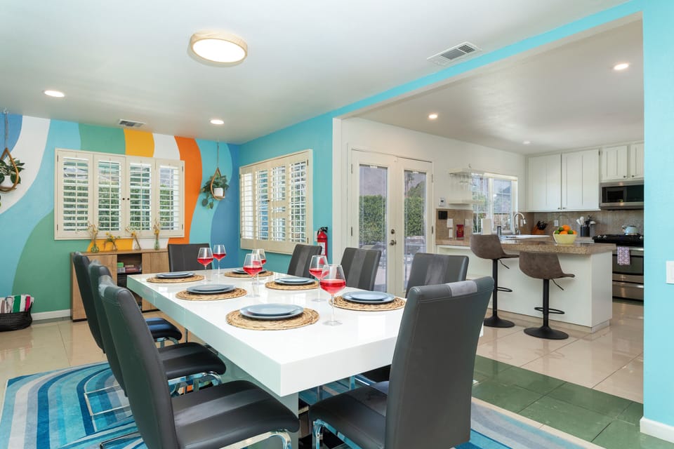 Dining area with seating for 8