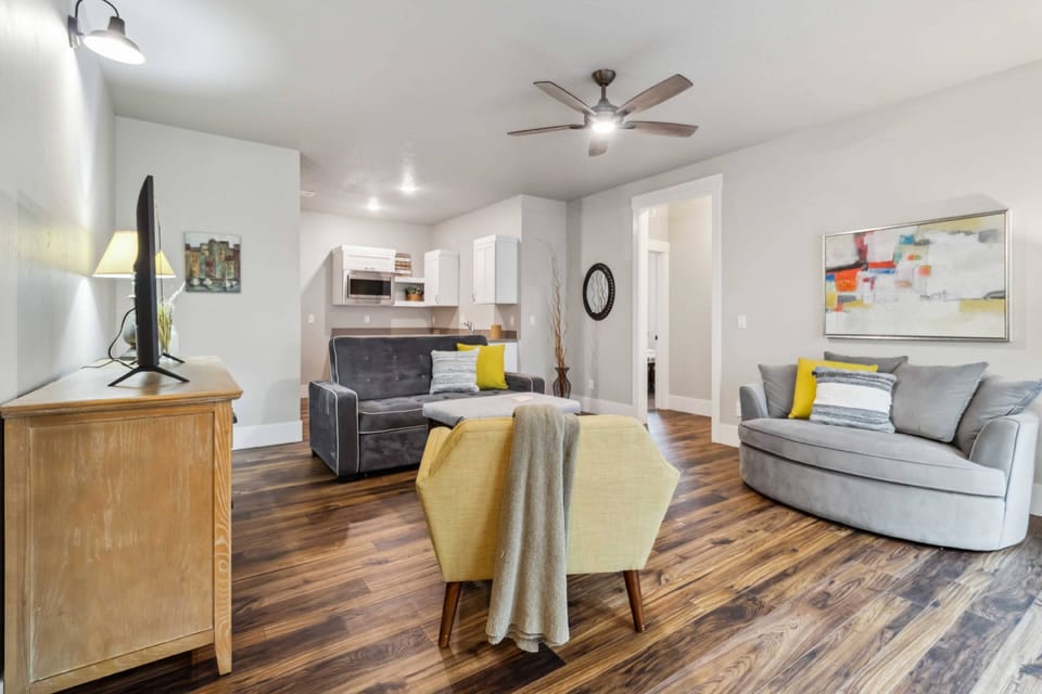Living room with bonus kitchenette on main floor - perfect for the kids!