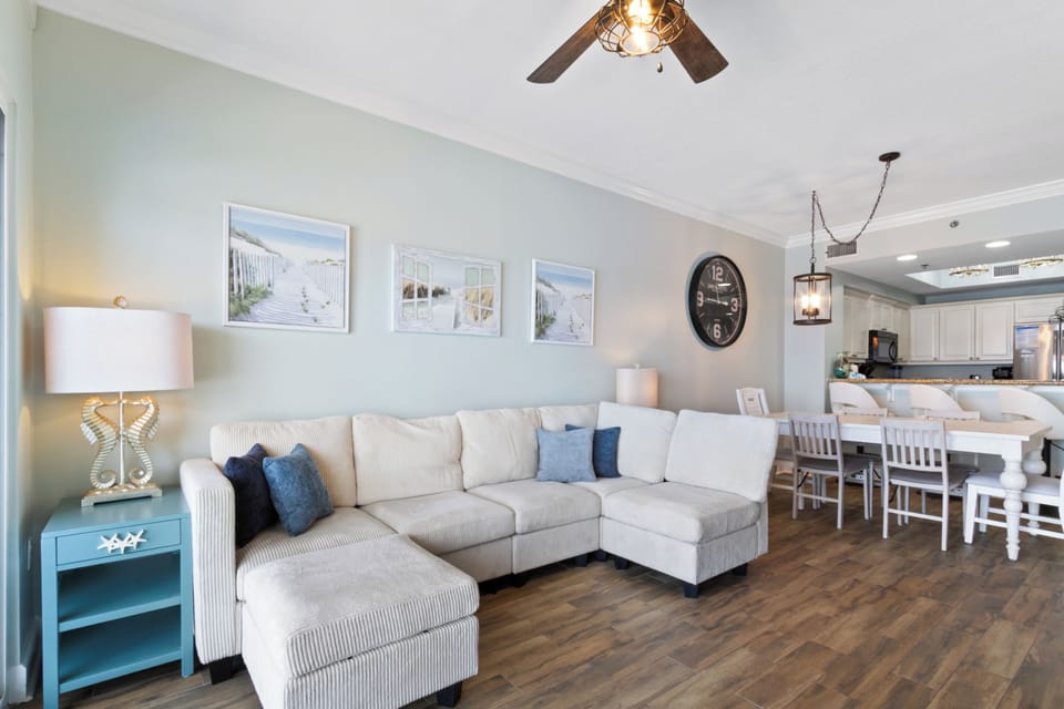 Signature Condo, 3 Bedrooms, Balcony, Beach View | Living room | 65-inch Smart TV with digital channels