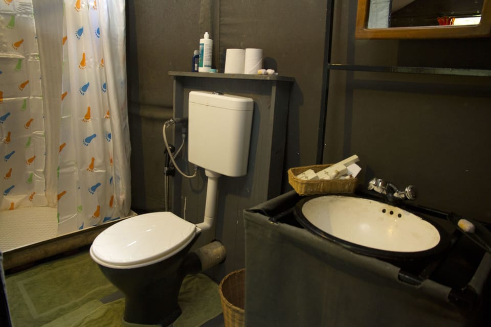 Shower, free toiletries, slippers, bidet