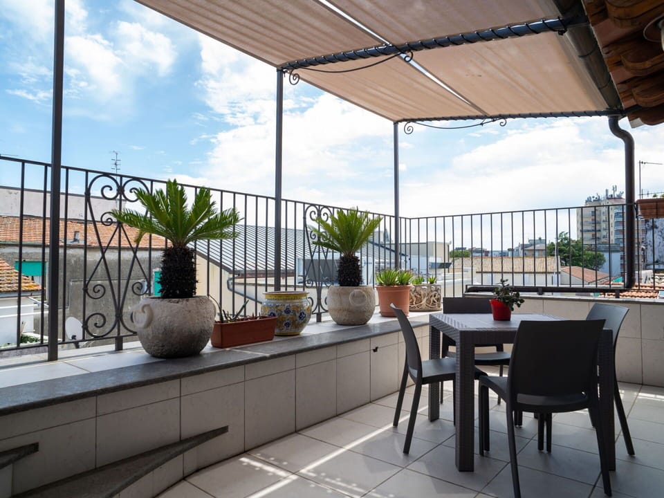 Furniture, Chair, Interior Design, Table, Flowerpot, Balcony, Kitchen & Dining Room Table, Houseplant, Outdoor Furniture, Shade