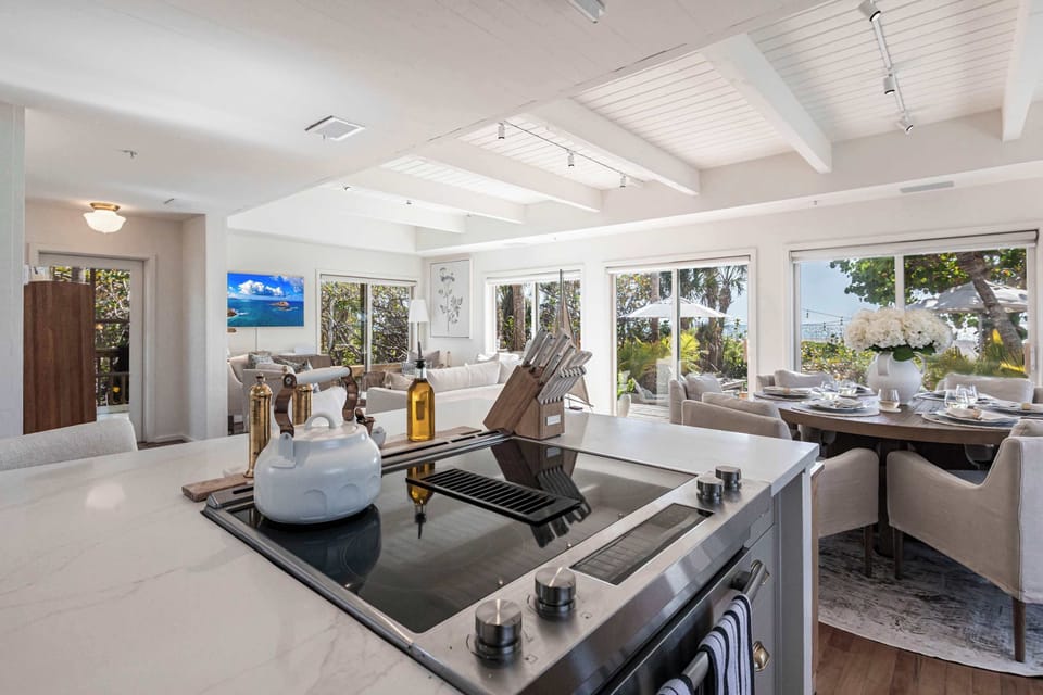 Whether you're chopping, stirring, or serving, the breathtaking backdrop makes every moment in the kitchen feel special.