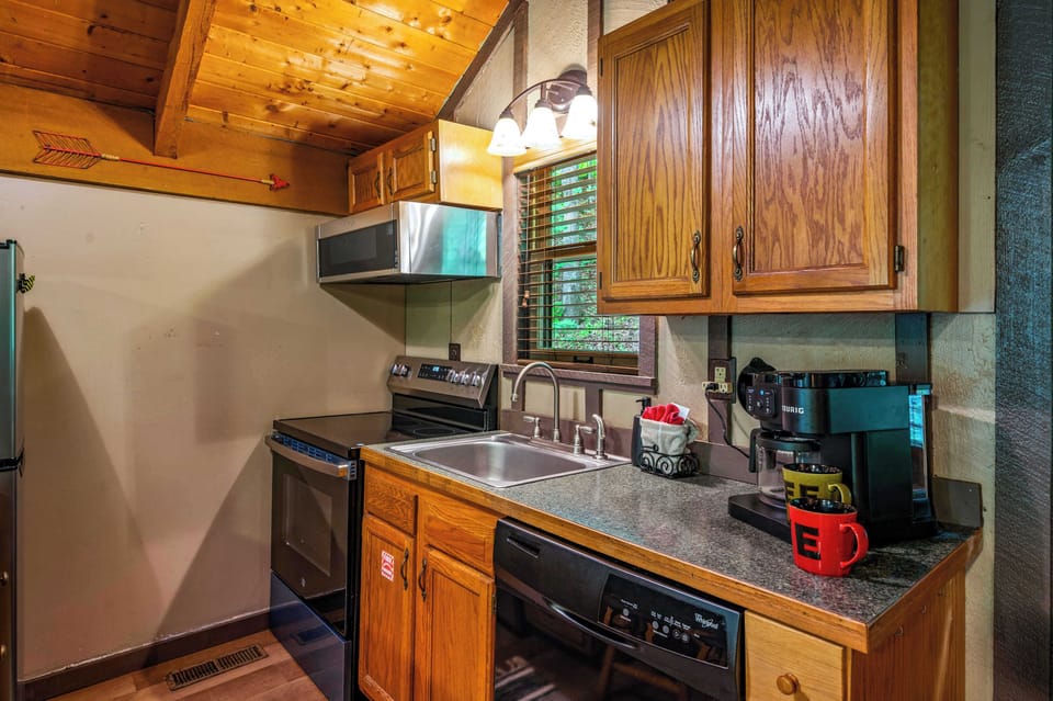 A fully equipped kitchen designed to make your cabin stay easy, cozy, and delicious.