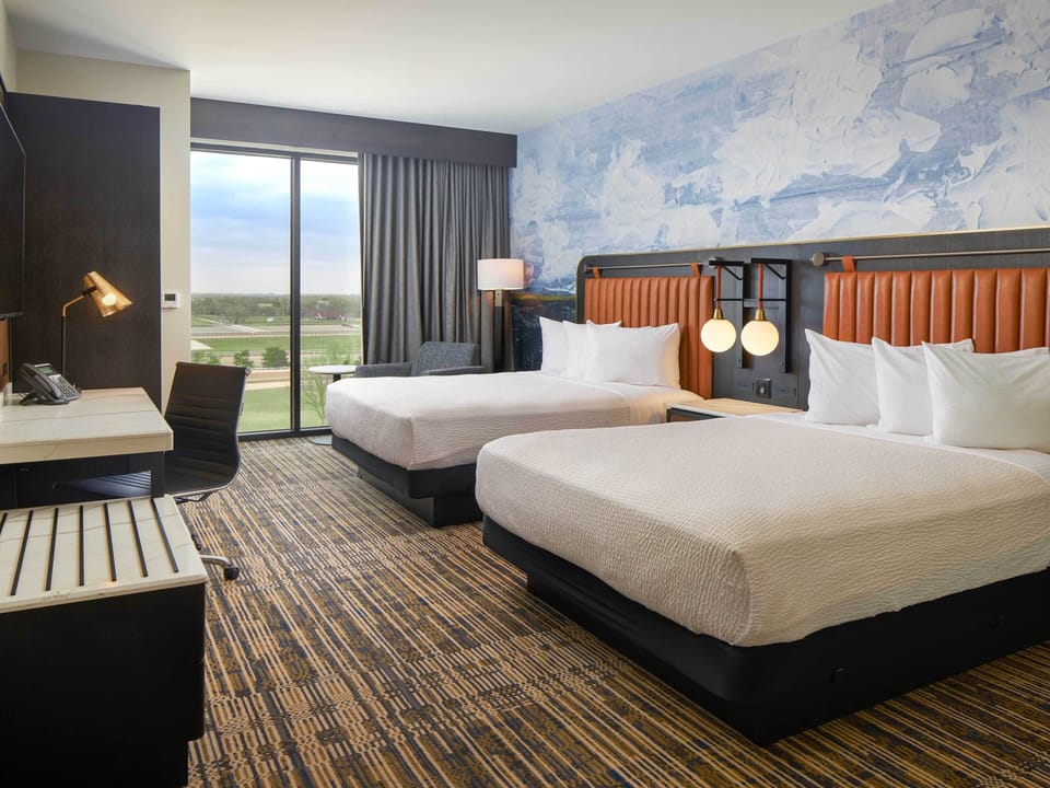 Deluxe Room (Two Queen Bed) | Premium bedding, pillowtop beds, in-room safe, desk