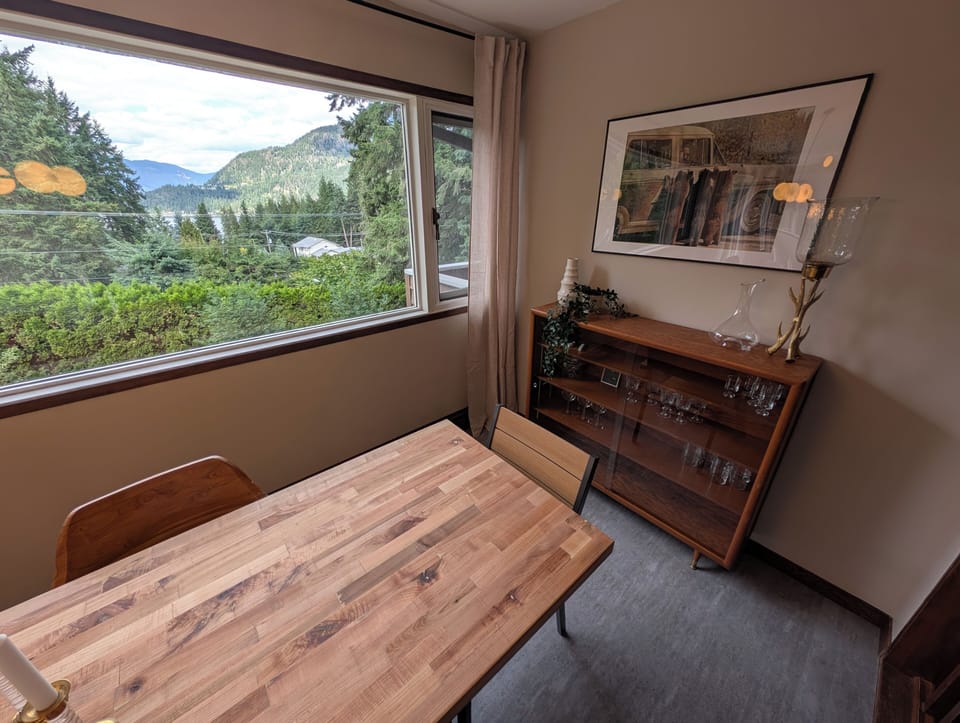 View from the sunroom dining area