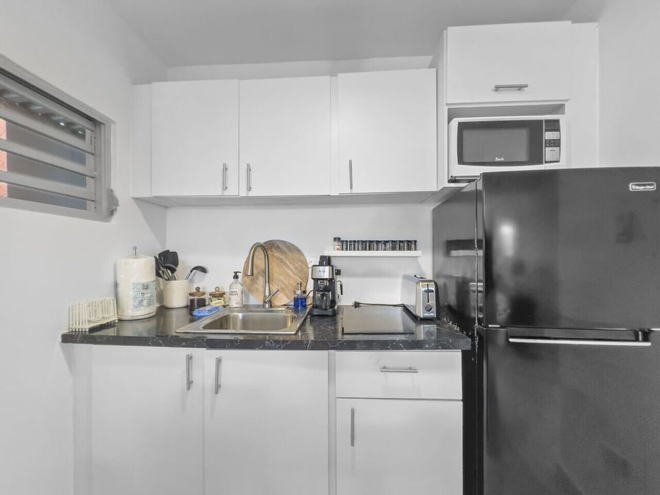 Modern studio kitchen set up for convenience and comfort