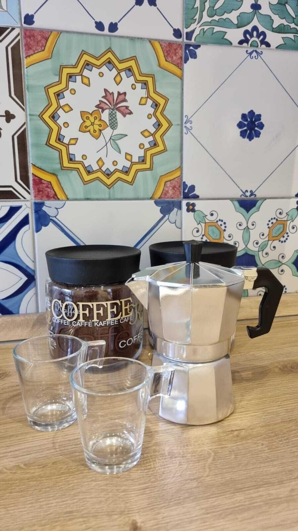 Mini-fridge, oven, stovetop, espresso maker