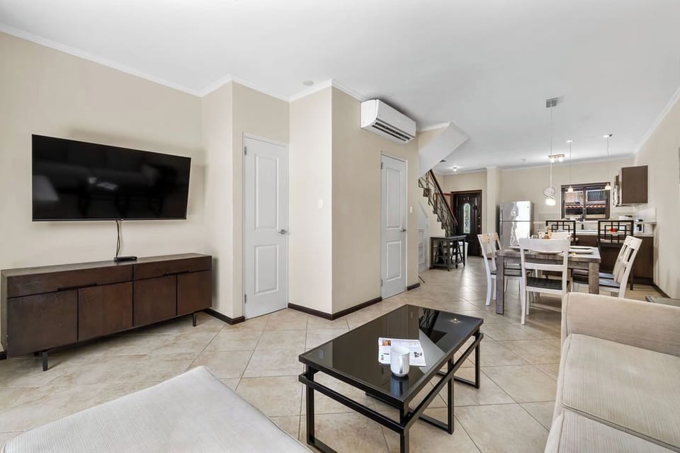 Get ready for ultimate relaxation! Our cozy living room is the perfect spot to enjoy movie nights with your group on the large TV.