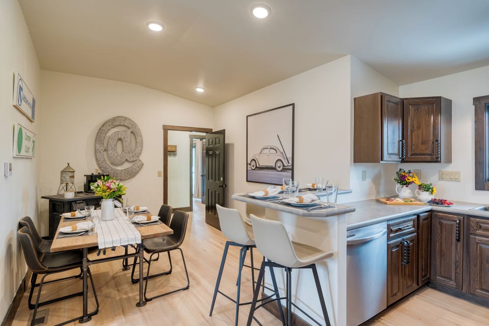 The Bunkhouse is completely separate with its own kitchenette and dining room.