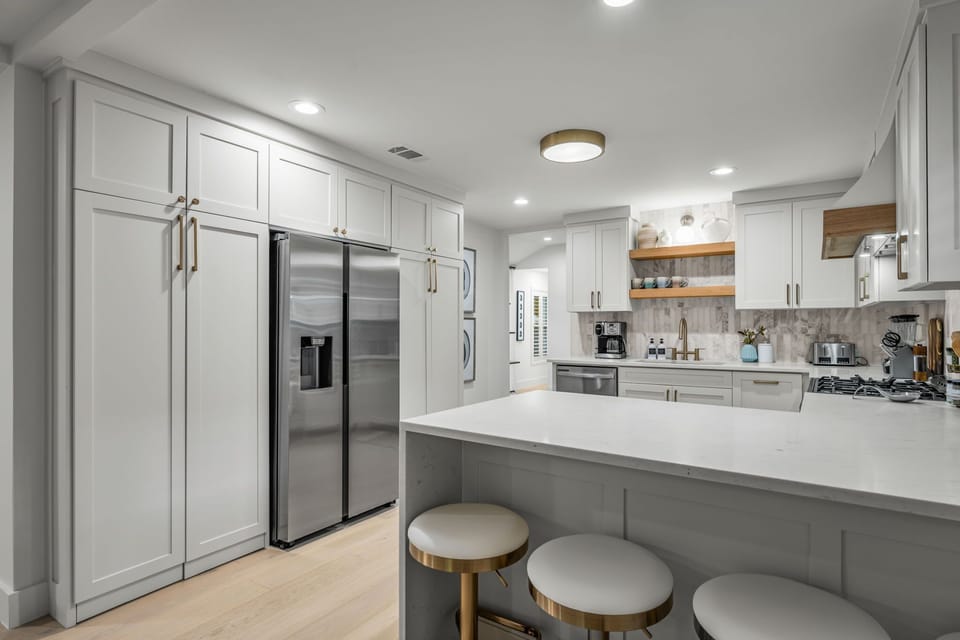 New stainless steel appliances.