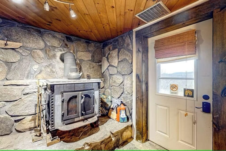 game room fire place