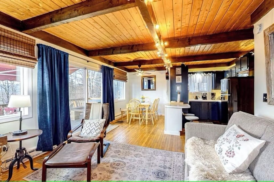 living room, dining, kitchen