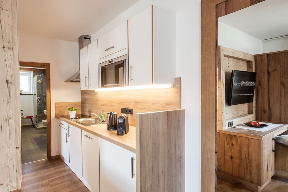 Apartment, 1 Bedroom, Balcony, Mountain View (Christina) | Private kitchen | Full-size fridge, stovetop, dishwasher, coffee/tea maker