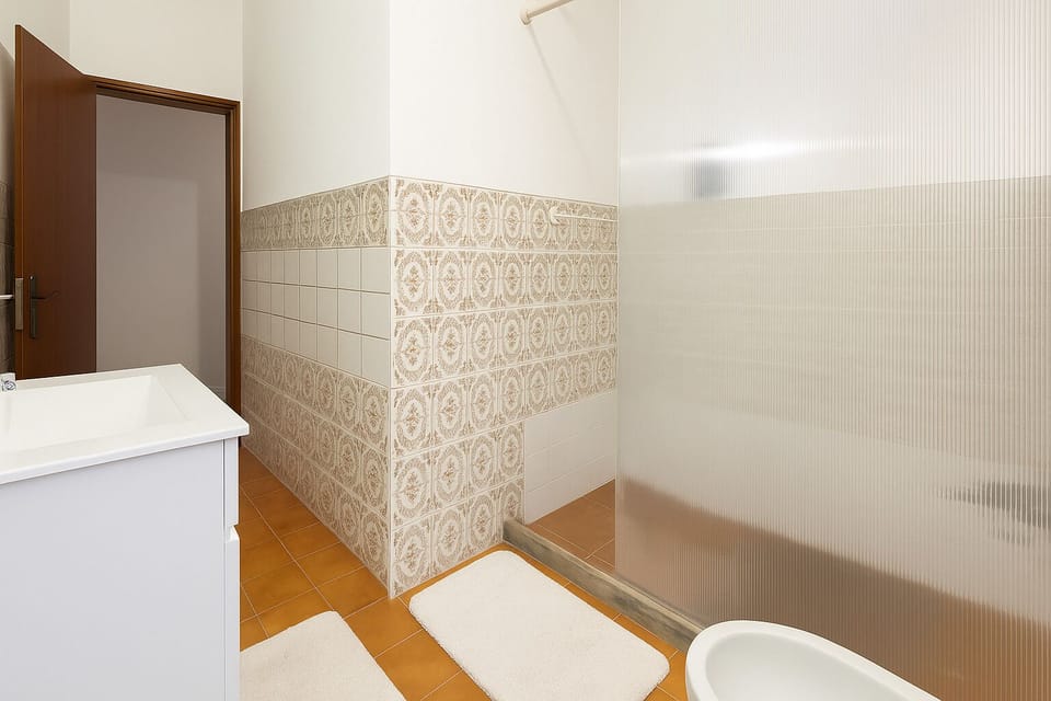 Shower, bidet, towels, soap