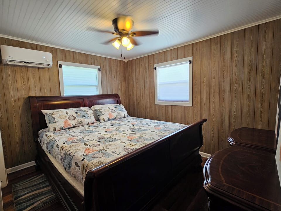 There is a king sleigh bed in Bedroom #1.