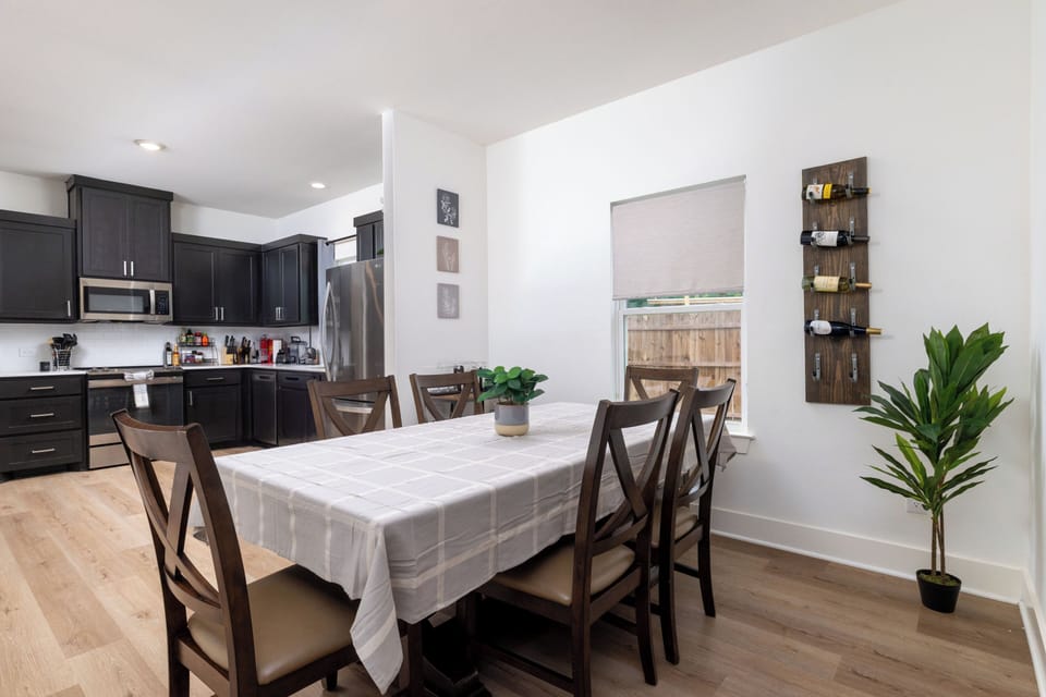 Spend time with friends and family in the dining area seating 6.