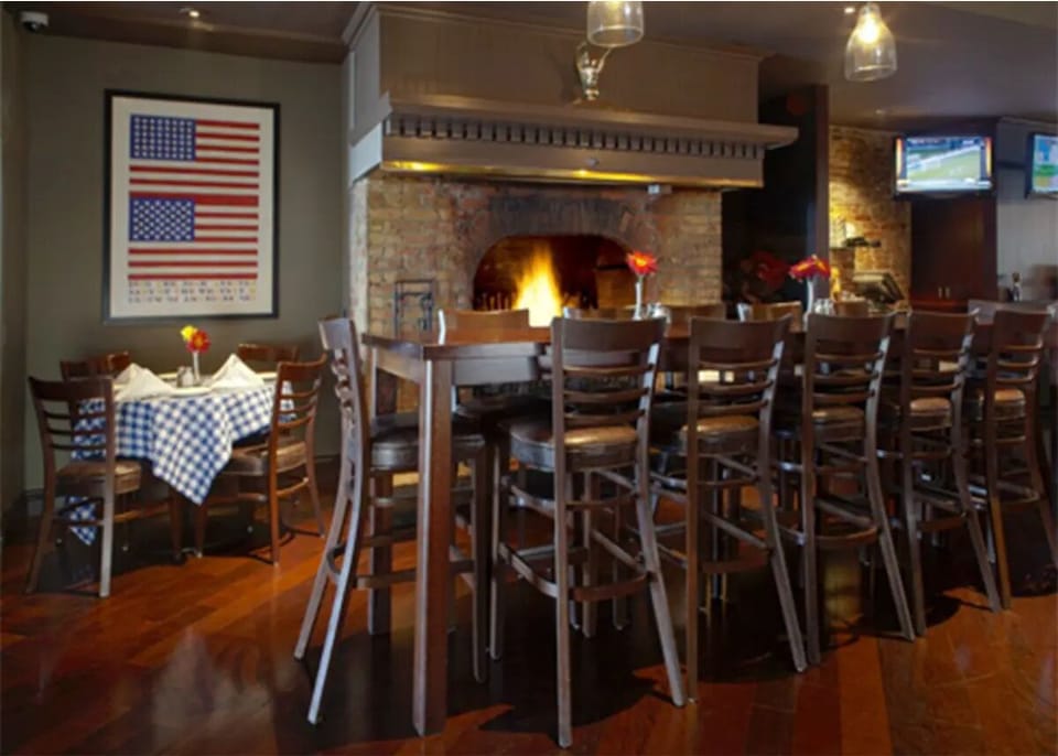 Gather by the fireplace for cozy drinks and conversation.