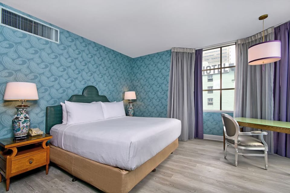 Wake up to daylight and settle in at the stylish desk.