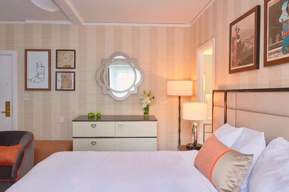 Refresh your stay with elegant details, ample storage, and soft lighting.