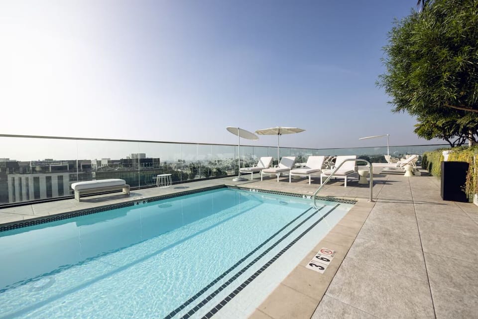 Start your day with refreshing laps in bright sunshine.