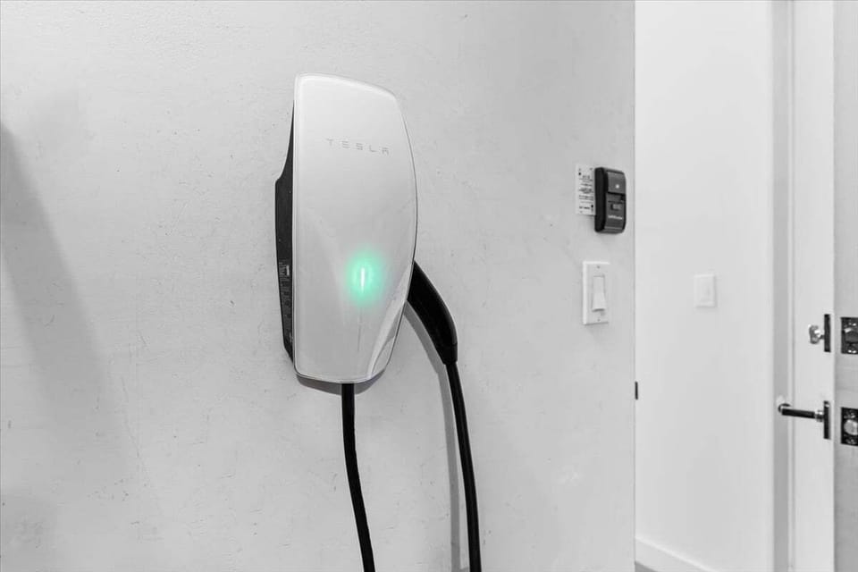 Tesla charger available for convenient EV charging during your stay