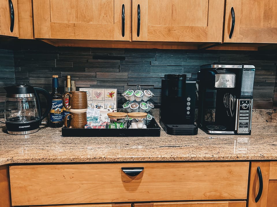 Coffee, tea and cocoa station.