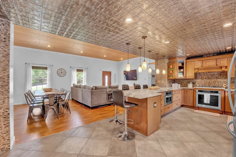 Open Kitchen & Dining Area w/ Rustic Charm
