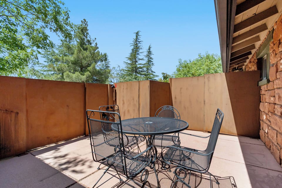 Patio with seating for four.