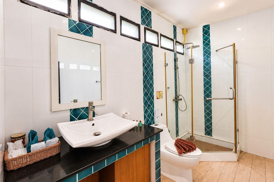 Pool Villa | Bathroom | Shower, free toiletries, slippers, towels