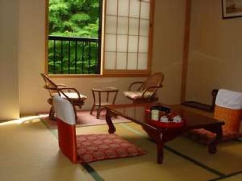 Enoki - Japanese Style Room with partial open-air bath | Living area | TV
