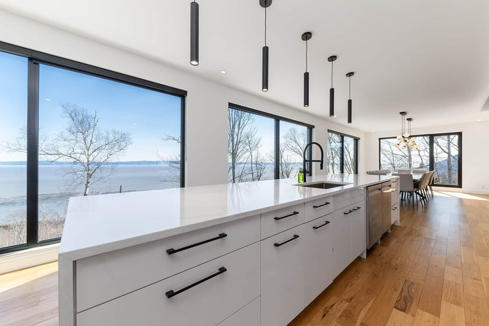 Kitchen island with 2 dishwashers