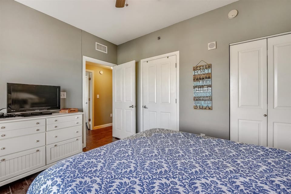 Master bedroom with King bed and private bathroom