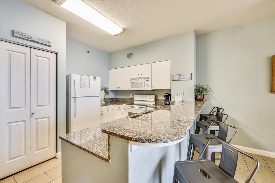 Kitchen with bar seating
