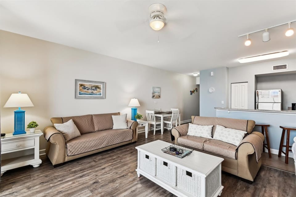 Living room with sofa and love seat