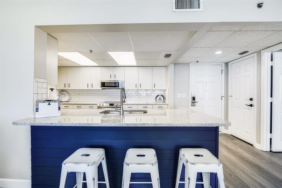 Bar stool seating for three