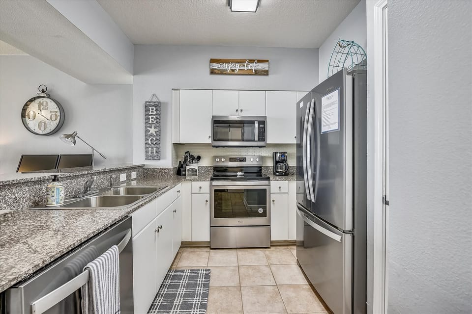 Updated kitchen with stainless steel appliances