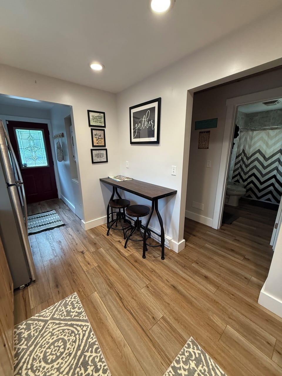 Looking back at entry door