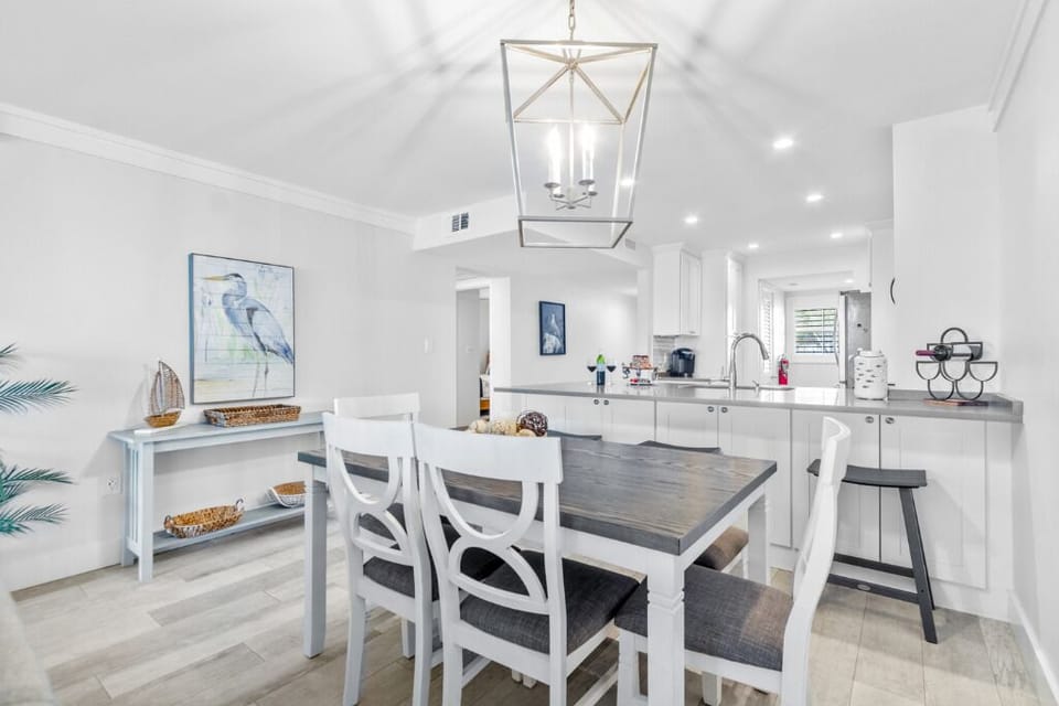 Dining table seats four