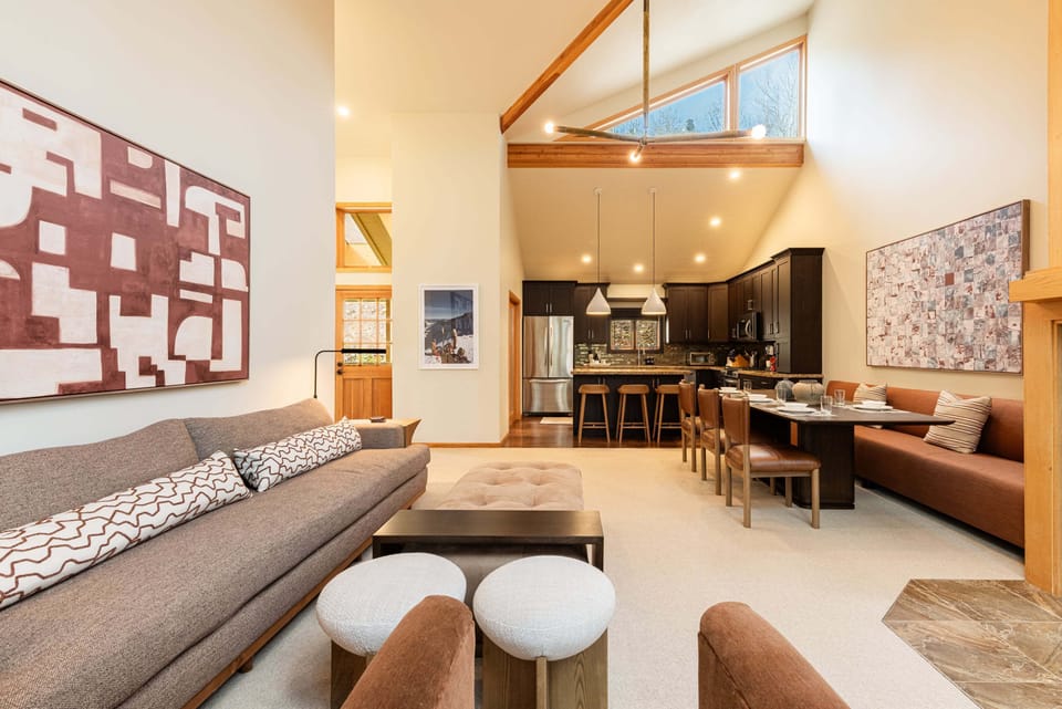 Open and bright with a vaulted ceiling
