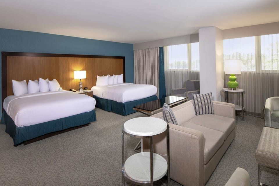 Studio Suite, 2 Queen Beds | Pillowtop beds, in-room safe, desk, blackout drapes