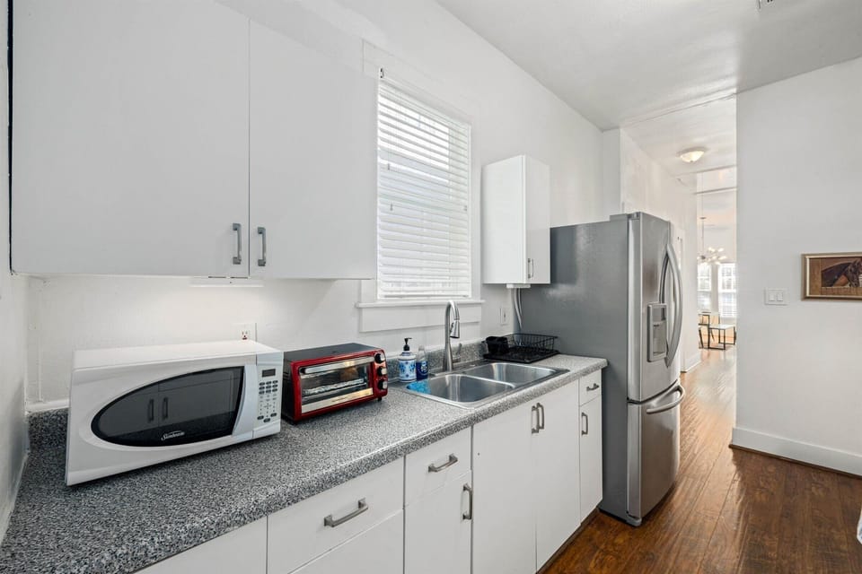 Stainless steel appliances. Coffee bar with a french press  included!