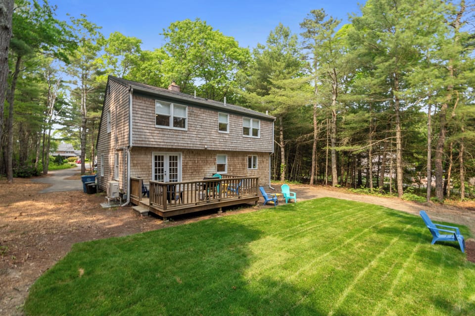 The backyard is the perfect oasis after a day at the beach!